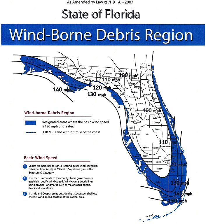 Florida Wind Map - 360 Home Inspections LLC